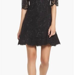 Eliza J Black Lace A-Line Cocktail Dress 8